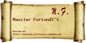 Maszler Fortunát névjegykártya